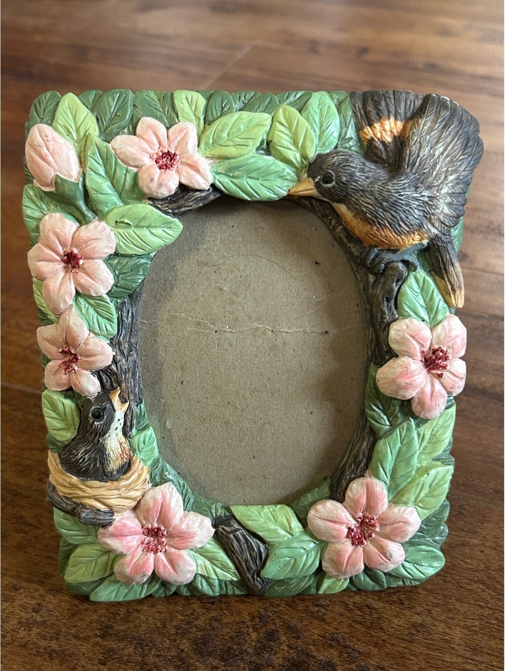 Decorative Bird and Flower Themed Photo Picture Frame